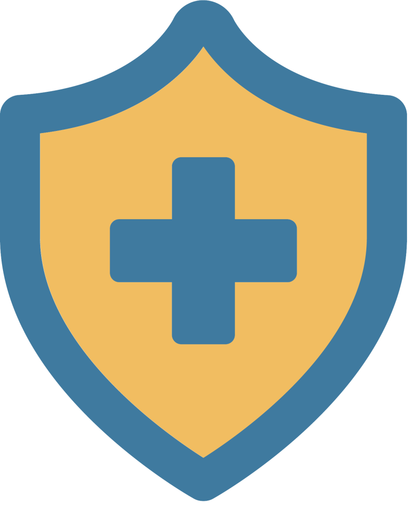 Health protection shield icon